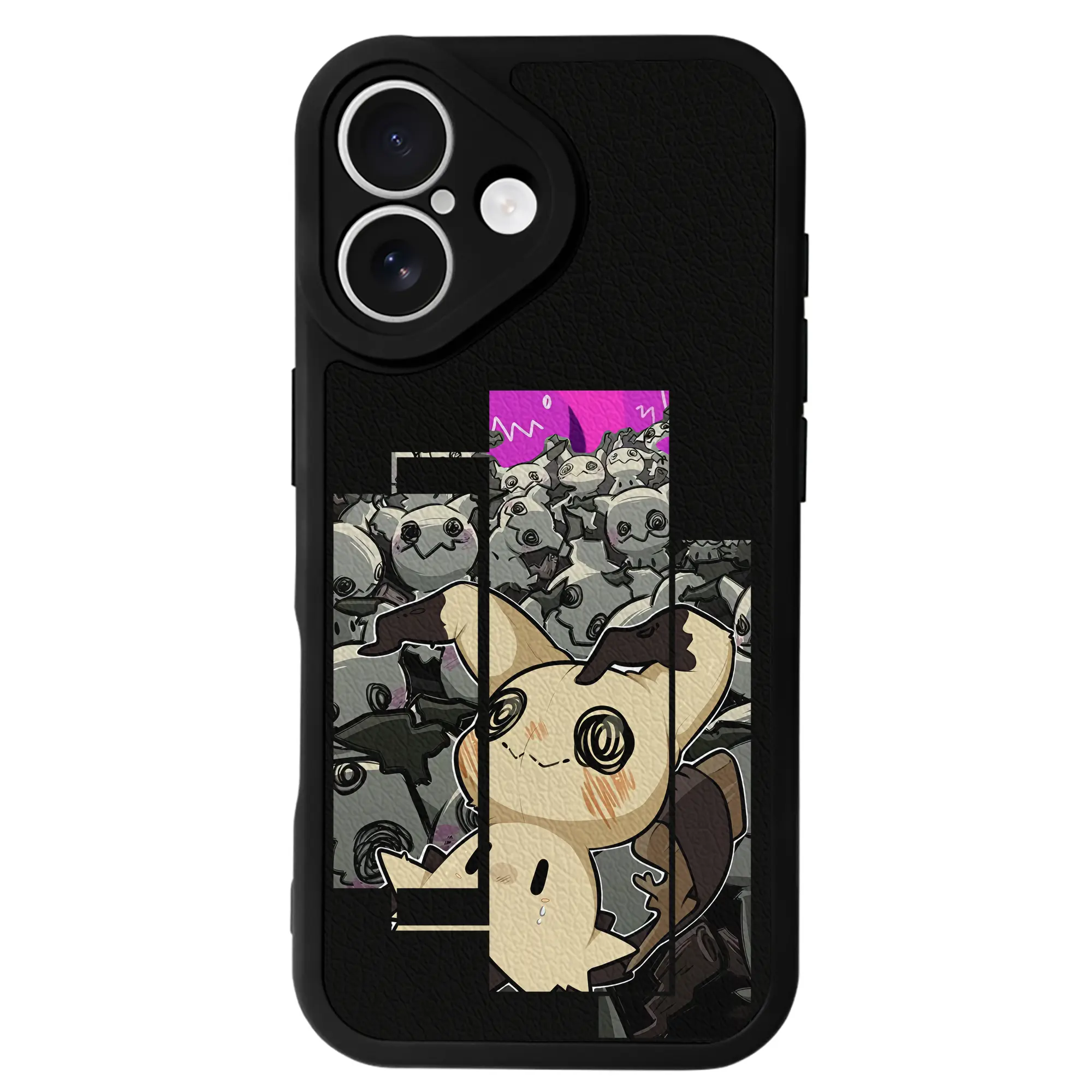 ポケモン グッズ,ミミッキュ - IPhone 16シリーズ対応 ・ シリコンスマホケース ・ レザー調 ・ 高精度フィット ・ 耐衝撃 ・ ワイヤレス充電対応 ・ 精密カット